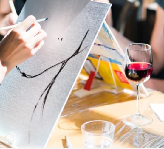 paint and wine