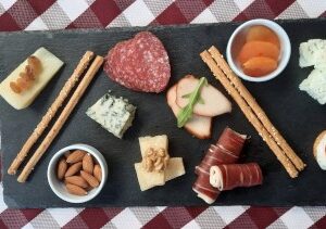 cheeses and charcuterie platter