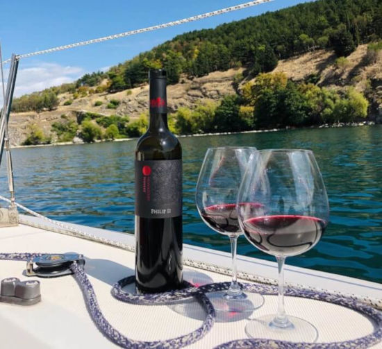 wine bottles on boat